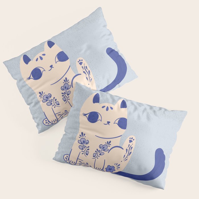 Delft Pottery Cat Butt Pillow Sham Gallery Image 3