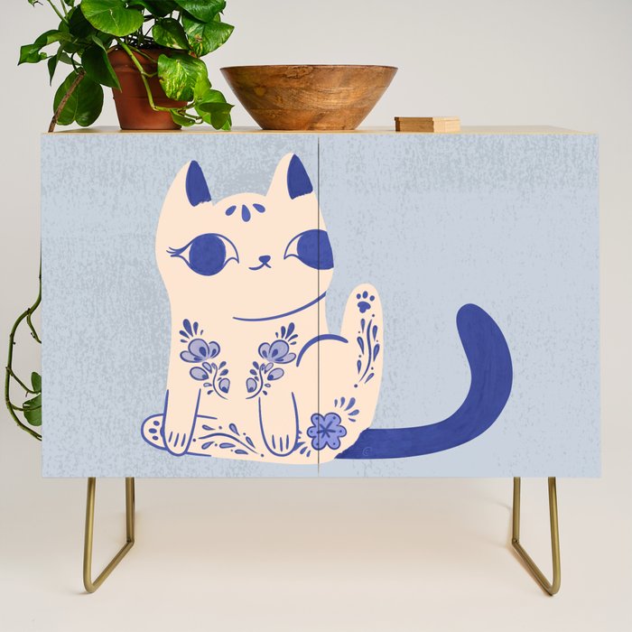 Delft Pottery Cat Butt Credenza Gallery Image 1