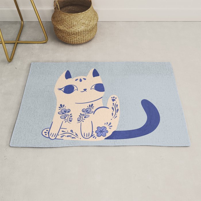 Delft Pottery Cat Butt Rug Gallery Image 1