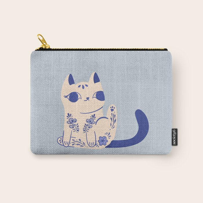 Delft Pottery Cat Butt Carry All Pouch Gallery Image 1