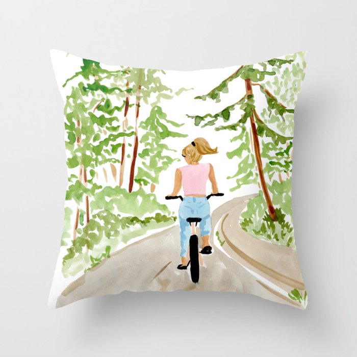 Biking in BC Throw Pillow Gallery Image 6