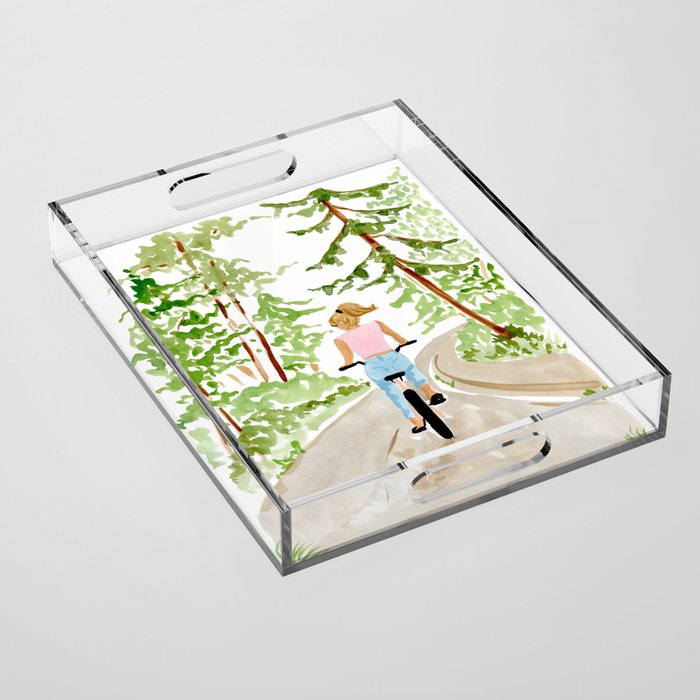 Biking in BC Acrylic Tray Gallery Image 1