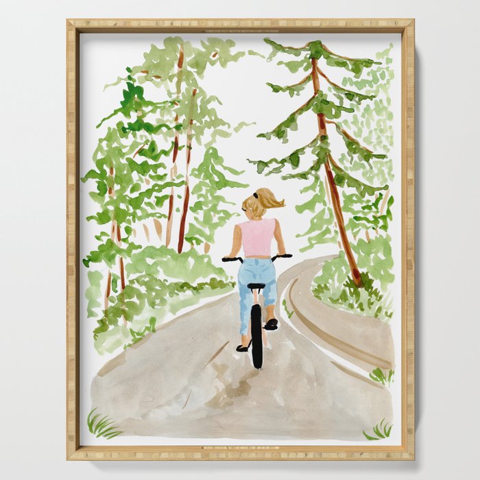 Biking in BC Serving Tray Gallery Image 1