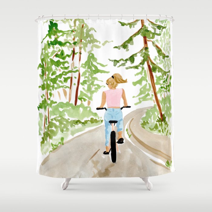 Biking in BC Shower Curtain Gallery Image 1