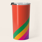 BE HAPPY - rainbow retro typography Travel Mug Gallery Image 3