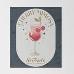 Cherry Mimosa Cocktail Zodiac Sign Throw Blanket Gallery Image 2