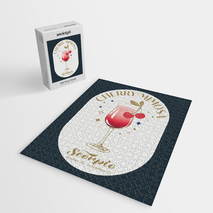 Cherry Mimosa Cocktail Zodiac Sign Jigsaw Puzzle Gallery Image 2