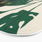 Black cat & orange tabby cat with Monstera plant Bath Mat Gallery Image 3