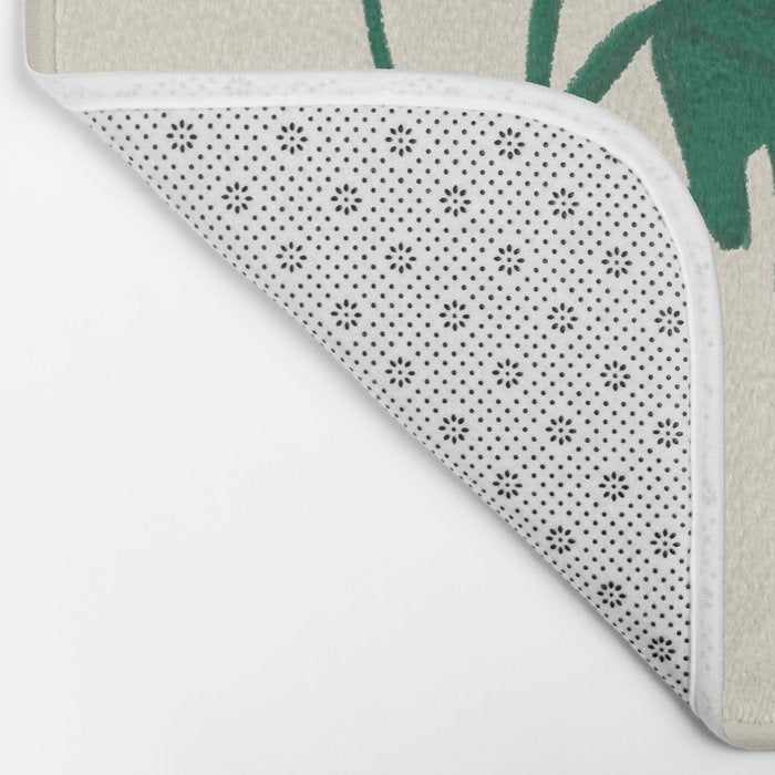 Black cat & orange tabby cat with Monstera plant Bath Mat Gallery Image 2