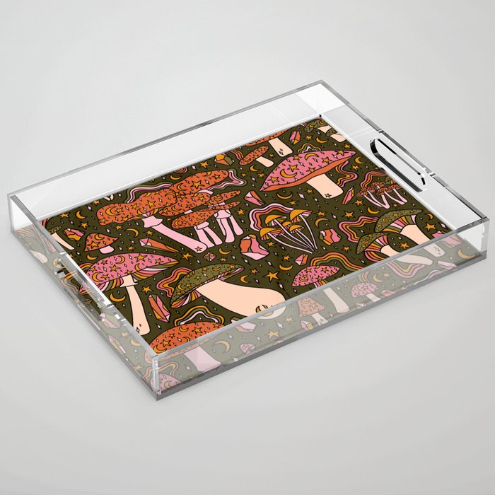 Magic Mushroom Print Acrylic Tray Gallery Image 1