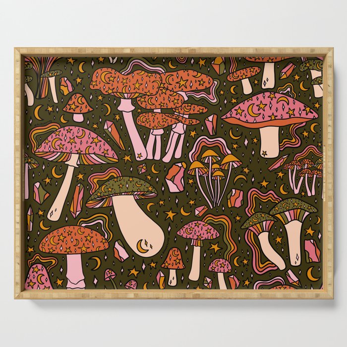 Magic Mushroom Print Serving Tray Gallery Image 1