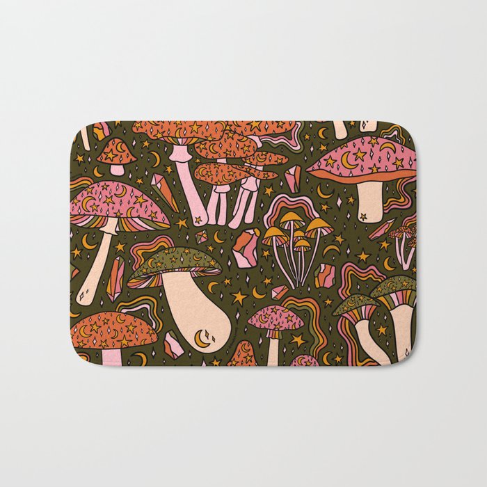 Magic Mushroom Print Bath Mat Gallery Image 1