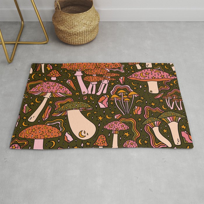 Magic Mushroom Print Rug Gallery Image 1