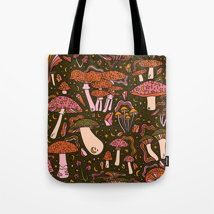 Magic Mushroom Print Tote Bag Gallery Image 1