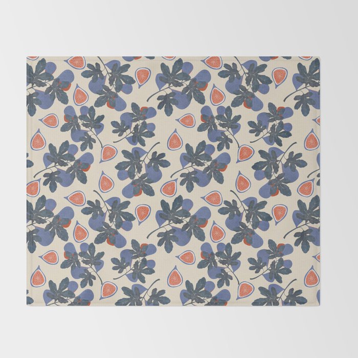 Fig branch still life Throw Blanket Gallery Image 2