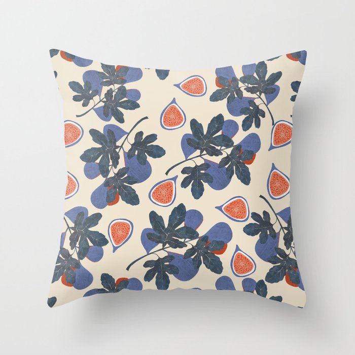 Fig branch still life Throw Pillow Gallery Image 6