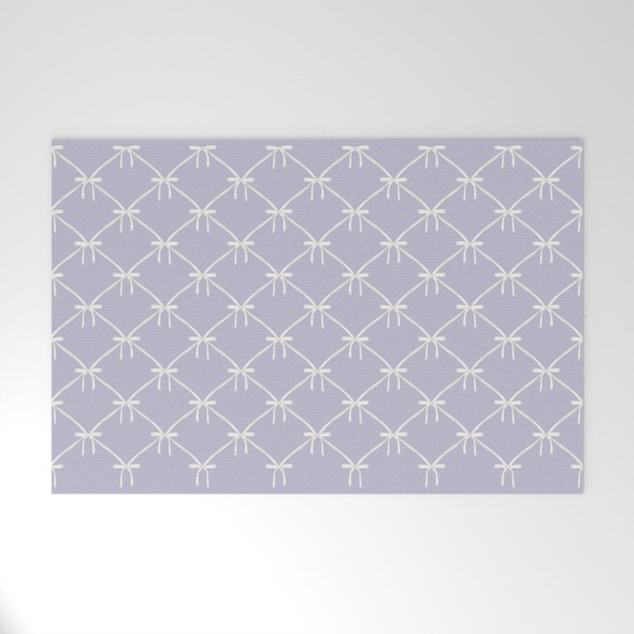 Bows & Ribbons Pattern XXXIV Pastel Lavender Purple  Welcome Mat Gallery Image 1