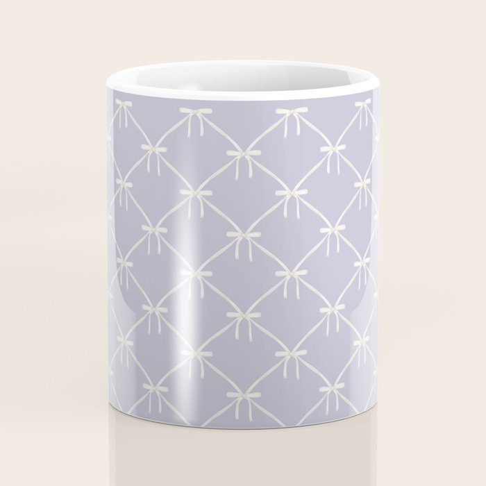 Bows & Ribbons Pattern XXXIV Pastel Lavender Purple  Coffee Mug Gallery Image 4