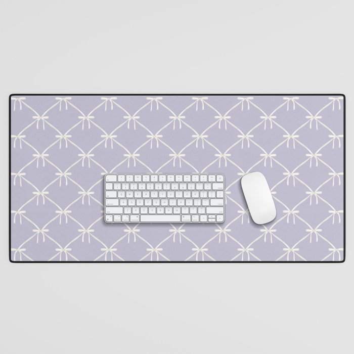 Bows & Ribbons Pattern XXXIV Pastel Lavender Purple  Desk Mat Gallery Image 1