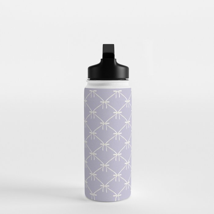 Bows & Ribbons Pattern XXXIV Pastel Lavender Purple  Water Bottle Gallery Image 3