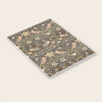 William Morris Vintage Strawberry Thief Dark Brown Chocolate Slate Notebook Gallery Image 3