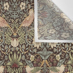 William Morris Vintage Strawberry Thief Dark Brown Chocolate Slate Wall Tapestry Gallery Image 3