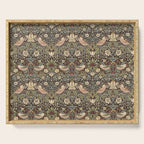 William Morris Vintage Strawberry Thief Dark Brown Chocolate Slate Serving Tray Gallery Image 1