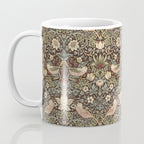 William Morris Vintage Strawberry Thief Dark Brown Chocolate Slate Coffee Mug Gallery Image 3