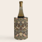 William Morris Vintage Strawberry Thief Dark Brown Chocolate Slate Wine Chiller Gallery Image 1