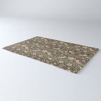 William Morris Vintage Strawberry Thief Dark Brown Chocolate Slate Rug Gallery Image 3