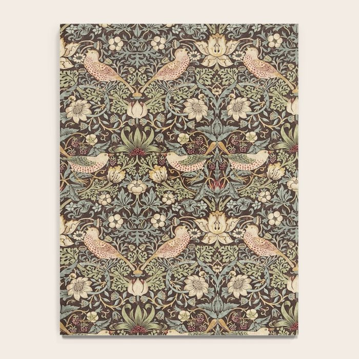 William Morris Vintage Strawberry Thief Dark Brown Chocolate Slate Notebook Gallery Image 4