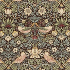 William Morris Vintage Strawberry Thief Dark Brown Chocolate Slate Coffee Mug Gallery Image 2