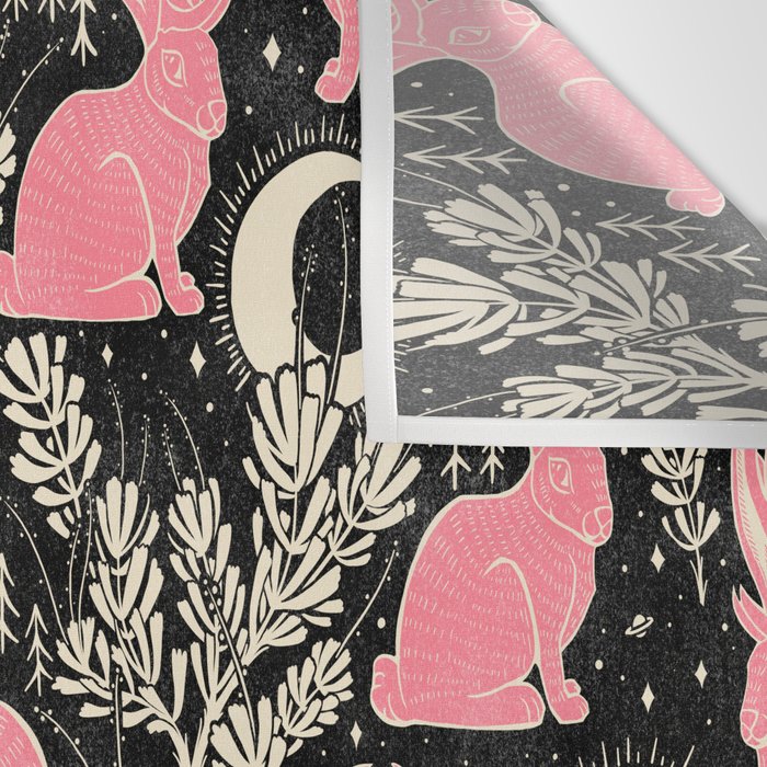 Jackalope - black and pink Wall Tapestry Gallery Image 3