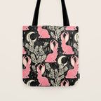 Jackalope - black and pink Tote Bag Gallery Image 1