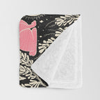 Jackalope - black and pink Throw Blanket Gallery Image 3