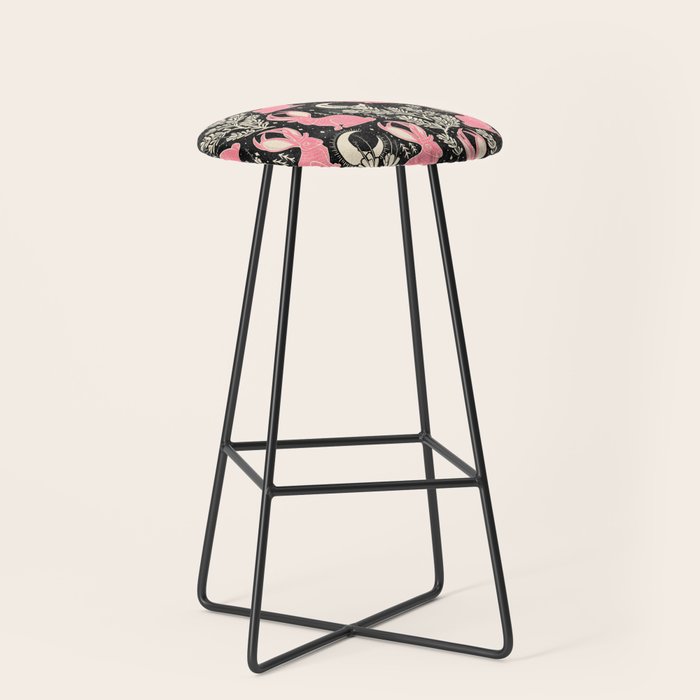 Jackalope - black and pink Stool Gallery Image 1