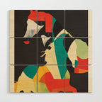 Colorful Abstract Horses 2 Wood Wall Art Gallery Image 1
