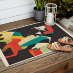 Colorful Abstract Horses 2 Outdoor Rug Gallery Image 2