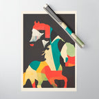 Colorful Abstract Horses 2 Wrapping Paper Gallery Image 1
