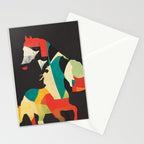 Colorful Abstract Horses 2 Stationery Card Gallery Image 2