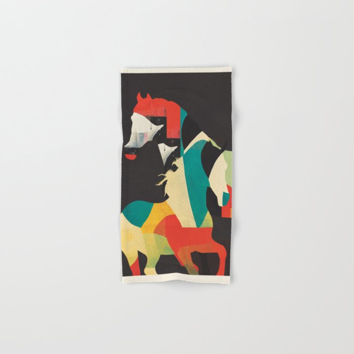 Colorful Abstract Horses 2 Bath Towel Gallery Image 1