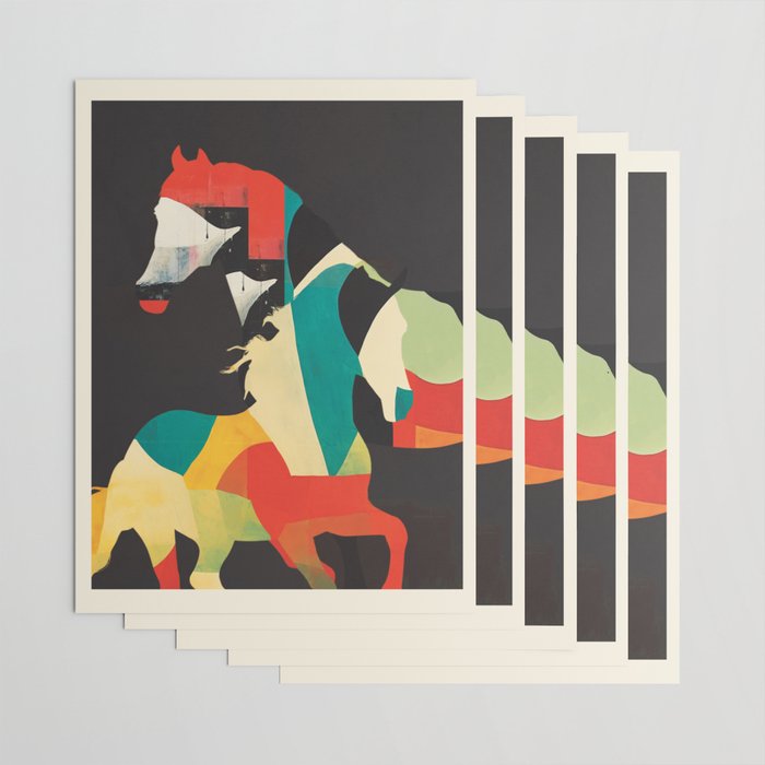 Colorful Abstract Horses 2 Wrapping Paper Gallery Image 3