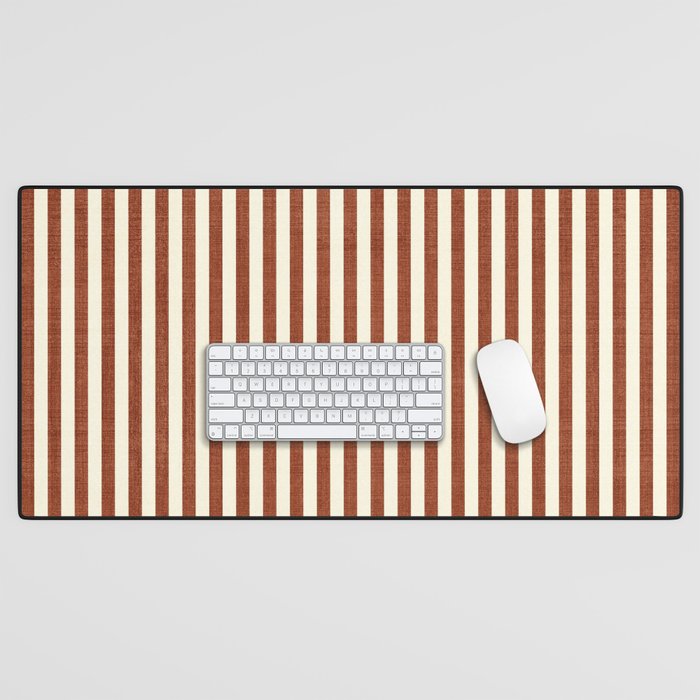 Pinstripe in Rust Desk Mat Gallery Image 1