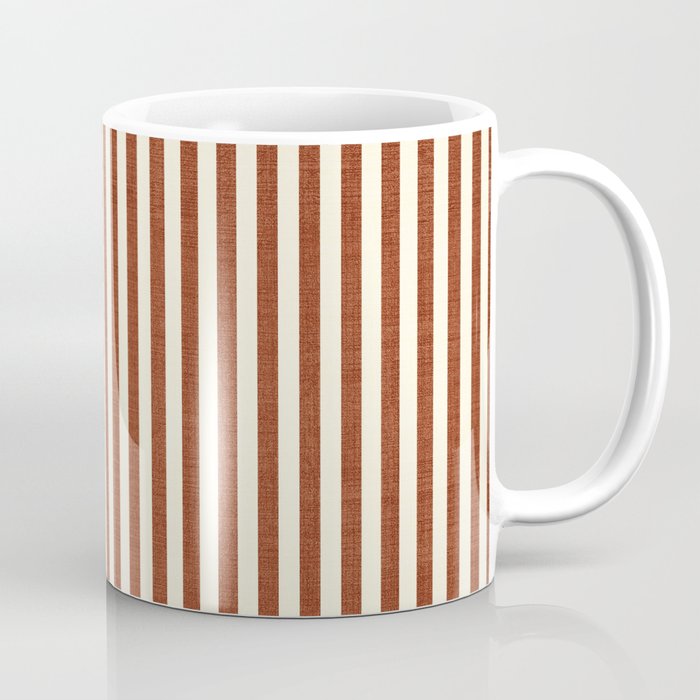 Pinstripe in Rust Coffee Mug Gallery Image 1