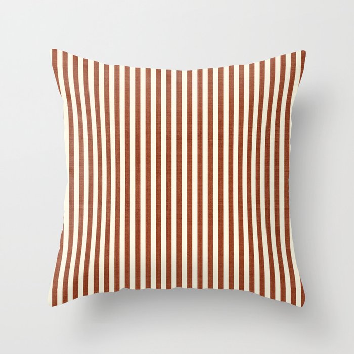 Pinstripe in Rust Throw Pillow Gallery Image 6