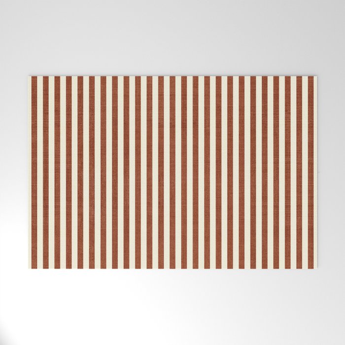 Pinstripe in Rust Welcome Mat Gallery Image 1