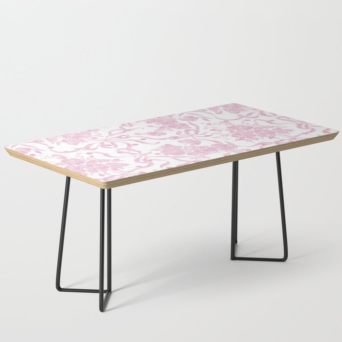 Vintage blush pink white bow floral polka dots Coffee Table Gallery Image 1