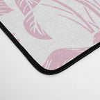 Vintage blush pink white bow floral polka dots Desk Mat Gallery Image 4