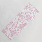 Vintage blush pink white bow floral polka dots Yoga Mat Gallery Image 1