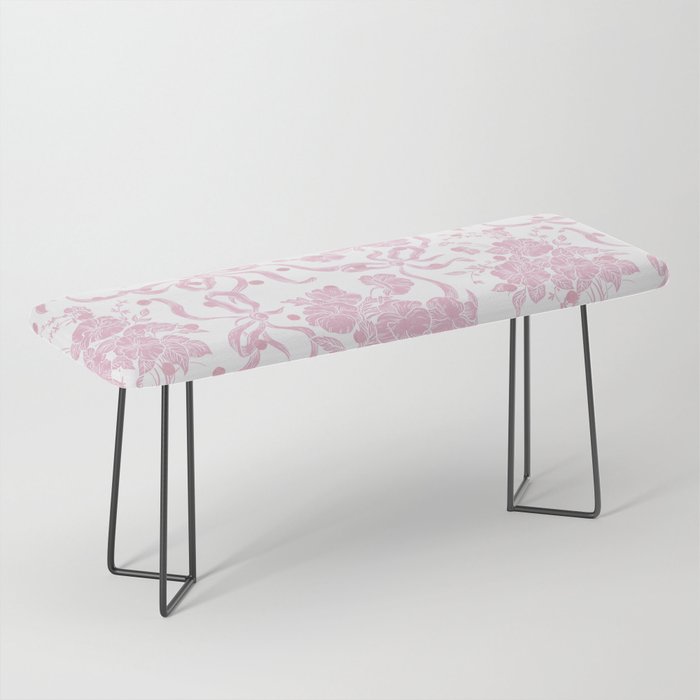 Vintage blush pink white bow floral polka dots Bench Gallery Image 1